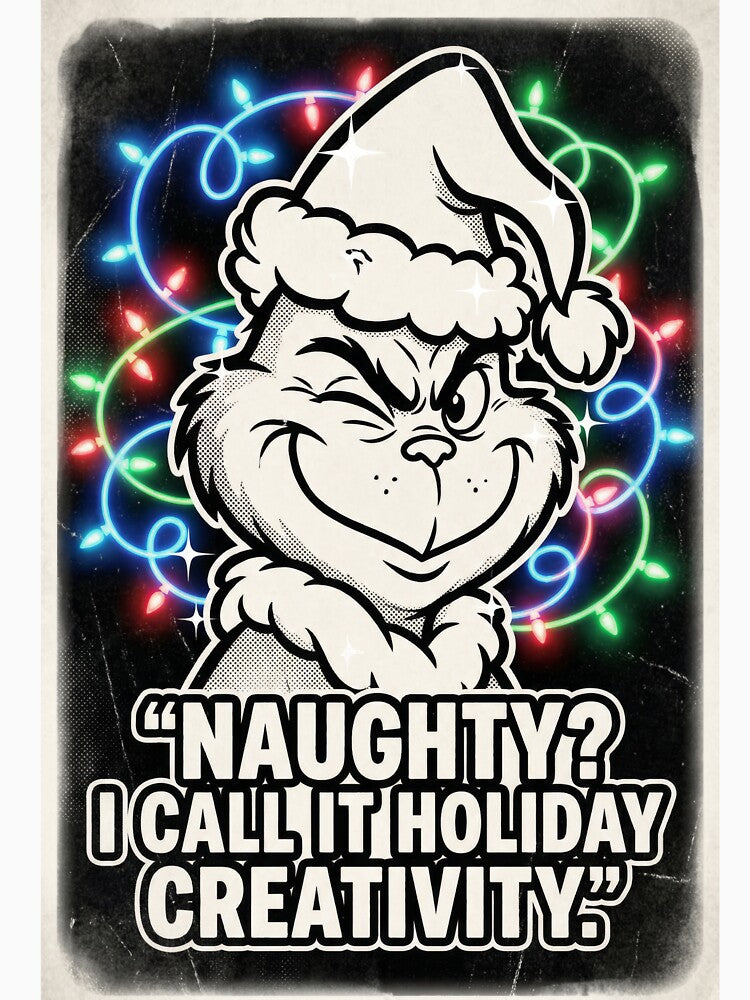 “Funny Green Christmas Mischief Tee – NAUGHTY HOLIDAY CREATIVITY”. Ai generated. by GreaterVibePOD