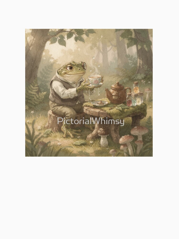 Toad Tea Sommelier Judging the Morning Dew by PictorialWhimsy