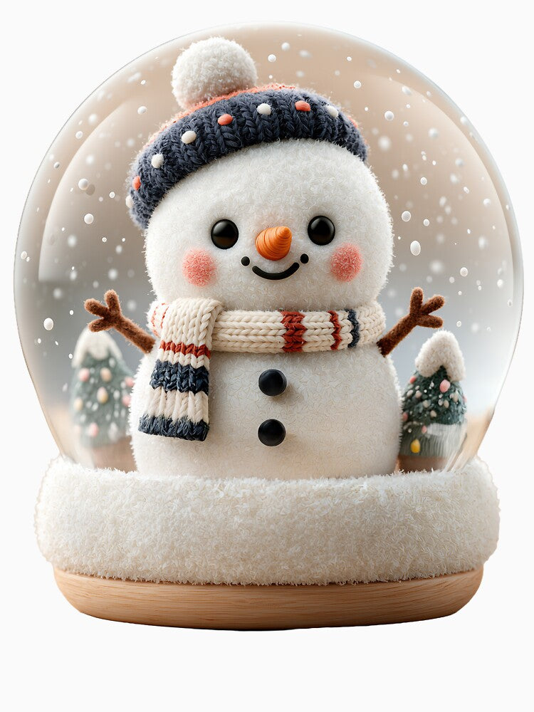 Cute Plush Snowman in a Winter Snow Globe by colorful-white