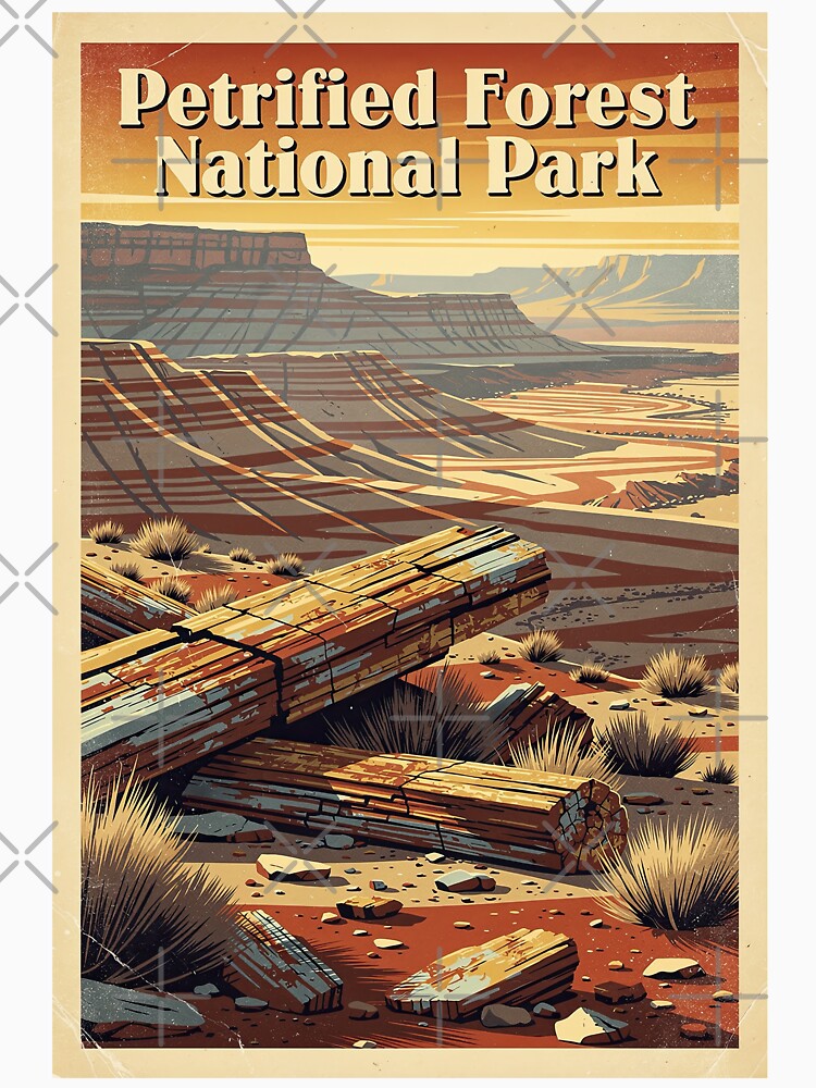 Petrified Forest National Park Vintage Travel Art by Teelogic