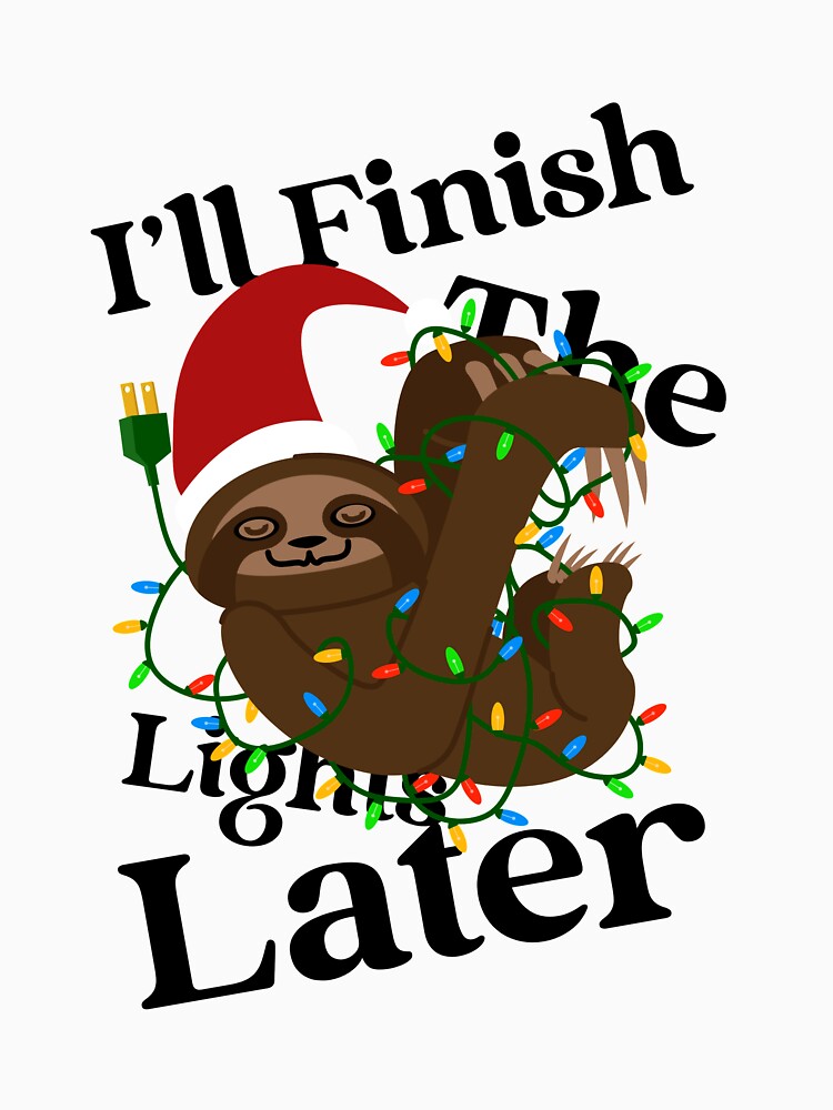 Sloth Christmas Tree Lights Funny Xmas by jonrdesign