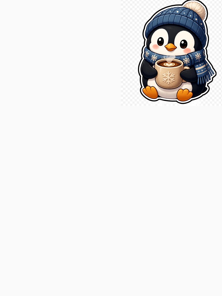 Cozy Penguin with Coffee – Cute Winter Kawaii Sticker by SakuraHQ