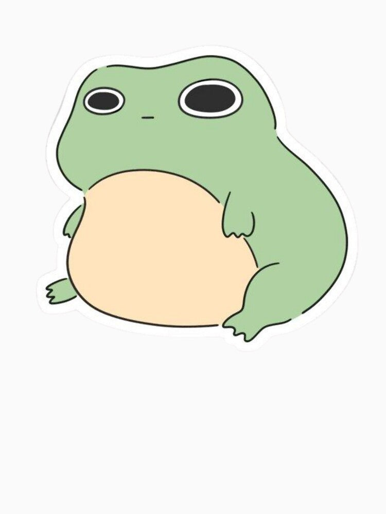 Chubby Frog Sticker | Cute Kawaii Frog | Funny Lazy Frog Aesthetic by ZYNORAworld