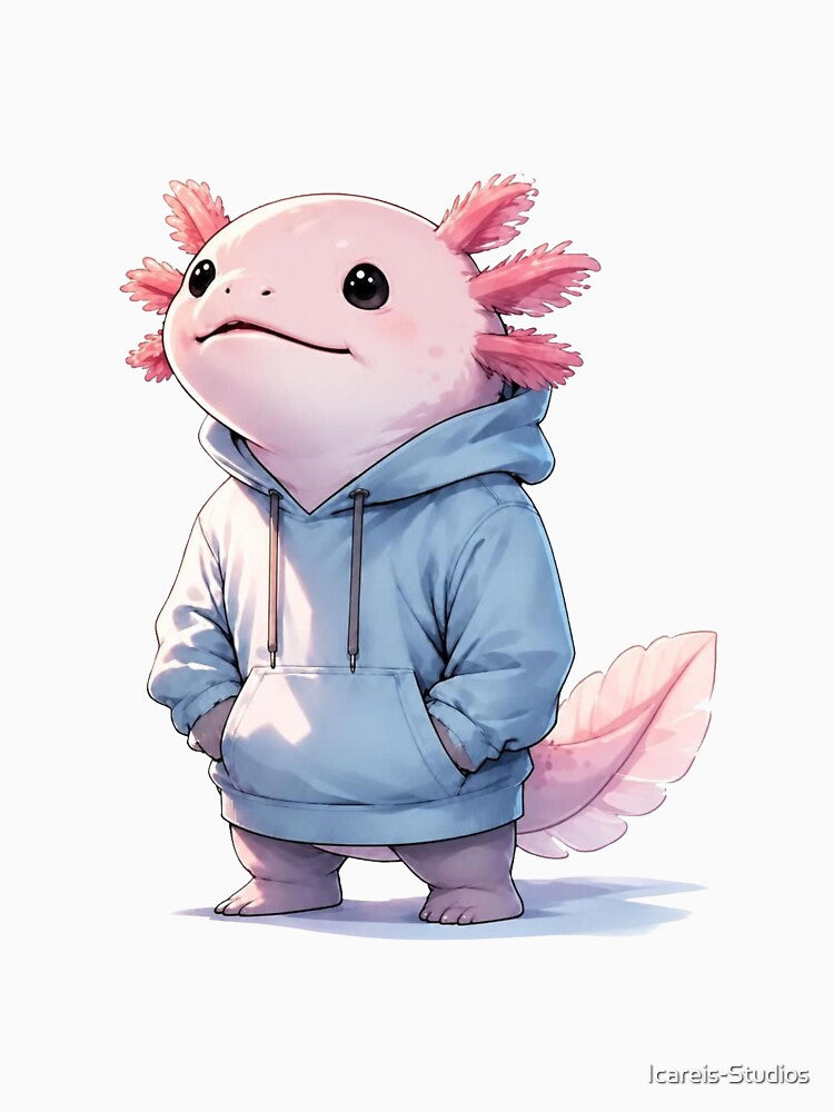 Cozy Axolotl Hoodie Crew by Icareis-Studios