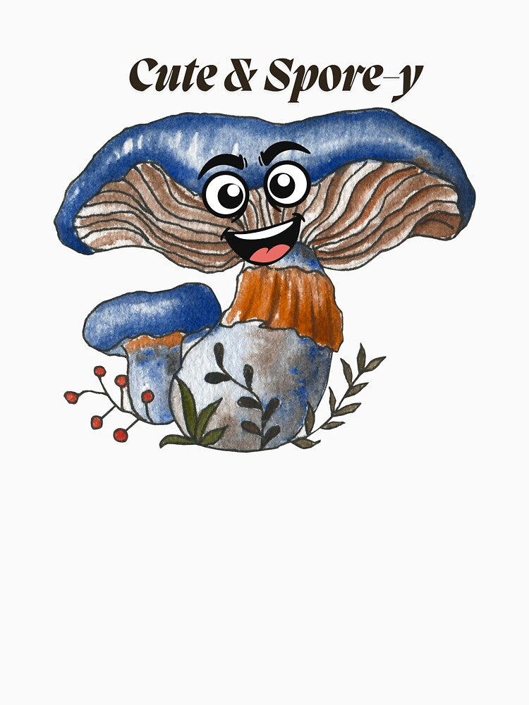 Whimsy in Blue Cute Mushroom Sticker | Kawaii Forest Fungi Aesthetic by Pandey14