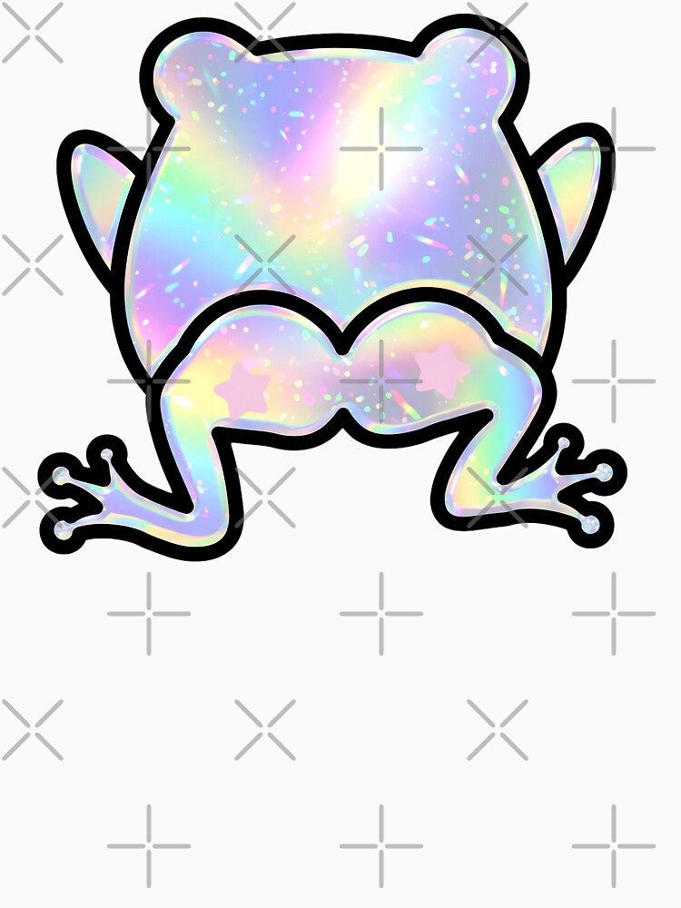 Funny Holographic Frog Butt - Iridescent Pastel Frog Booty with Stars by Neurospicy Trolls