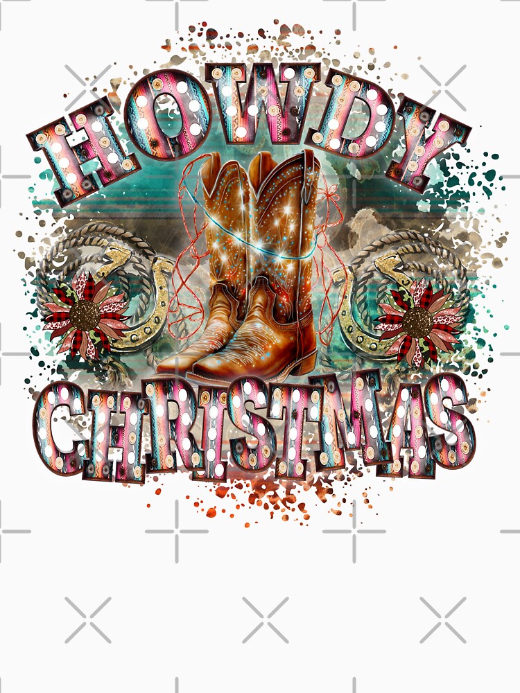 Howdy Christmas Western Boots Country Holiday by janellexyb