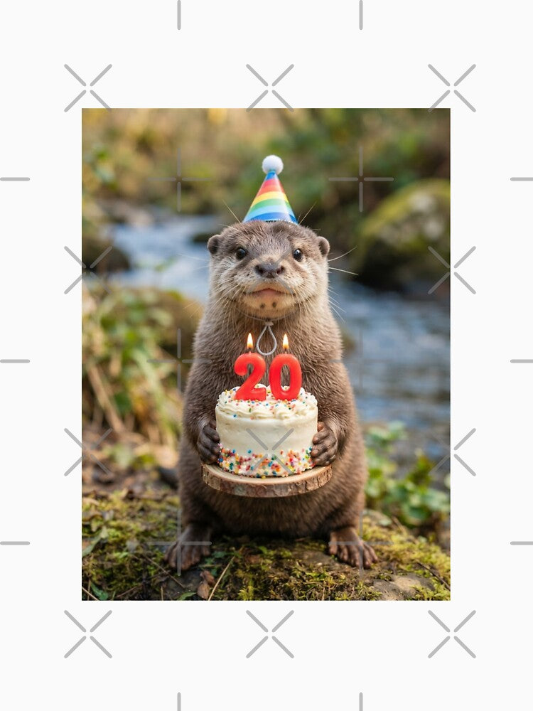 Otter 20th birthday cute adorable cake party baby kawaii by CheeseBlueprint