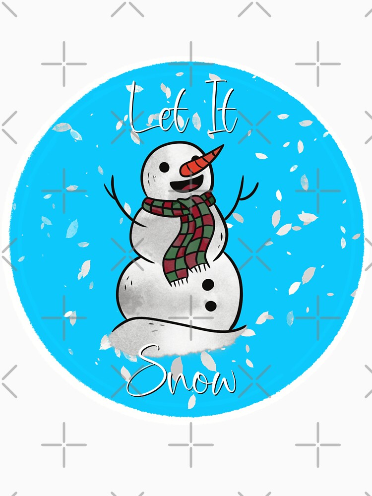 Let It Snow Snowman Illustration Light Blue by quirkycounselor