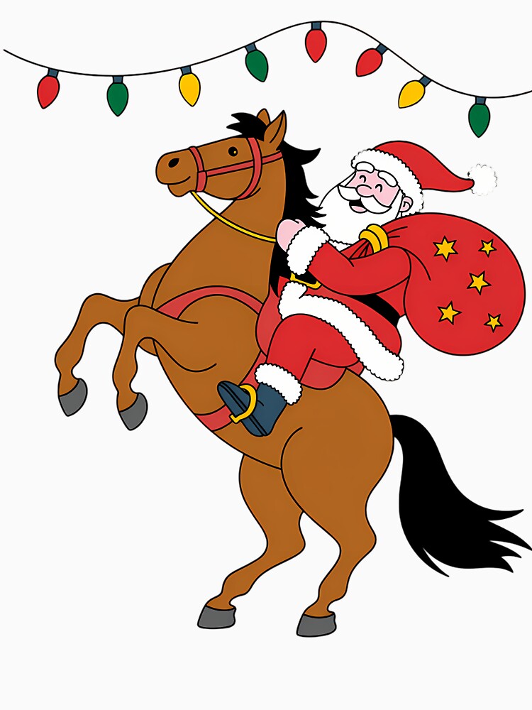 Cowboy Santa Claus Riding A Horse Christmas Cowboy by LeeEvans222