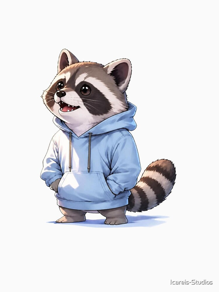 Mischievous Raccoon Hoodie Crew by Icareis-Studios