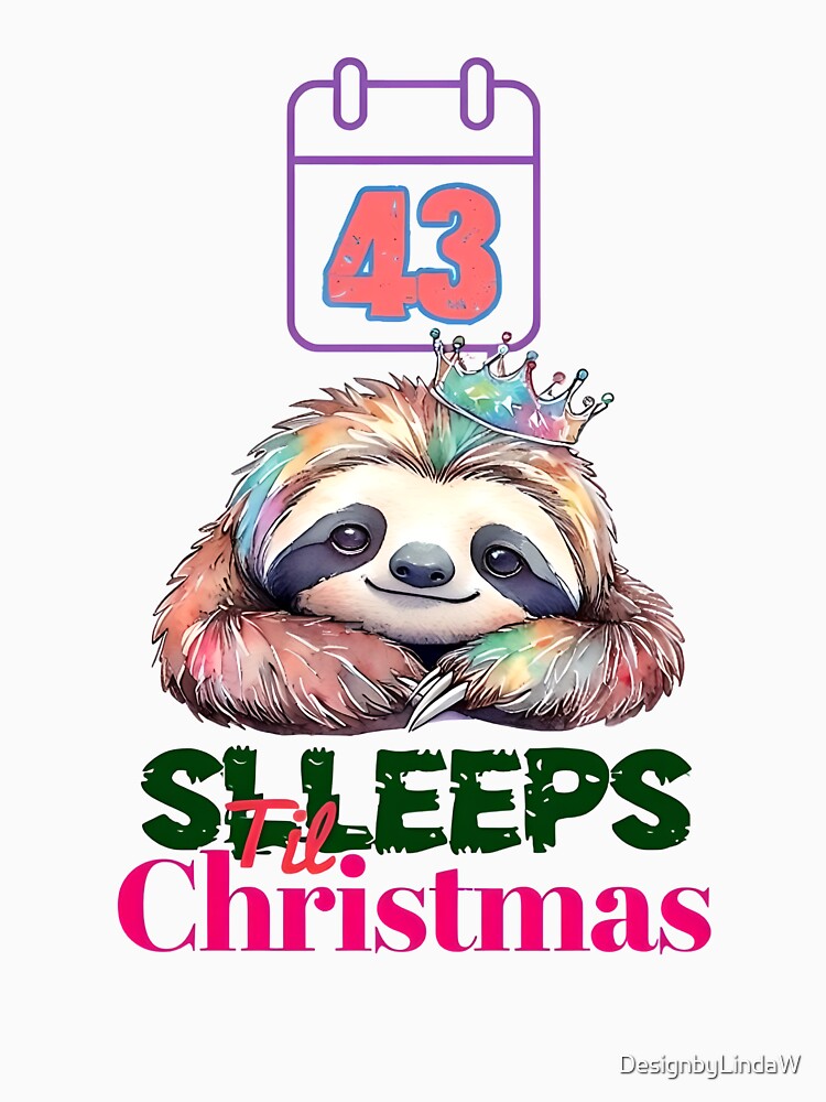 43 Sleeps 'Til Christmas Sloth Graphic by ArtisticDesignsbyLinda