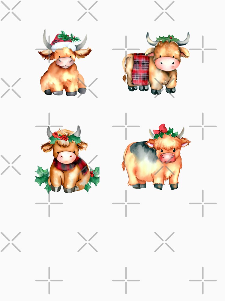 Cute Christmas Scottish Highland Cows by TheAnimalZ00