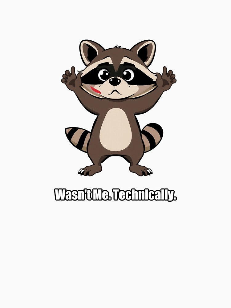 Raccoon Sticker - Wasn't Me Technically - Funny Raccoon Gift by pawdrops
