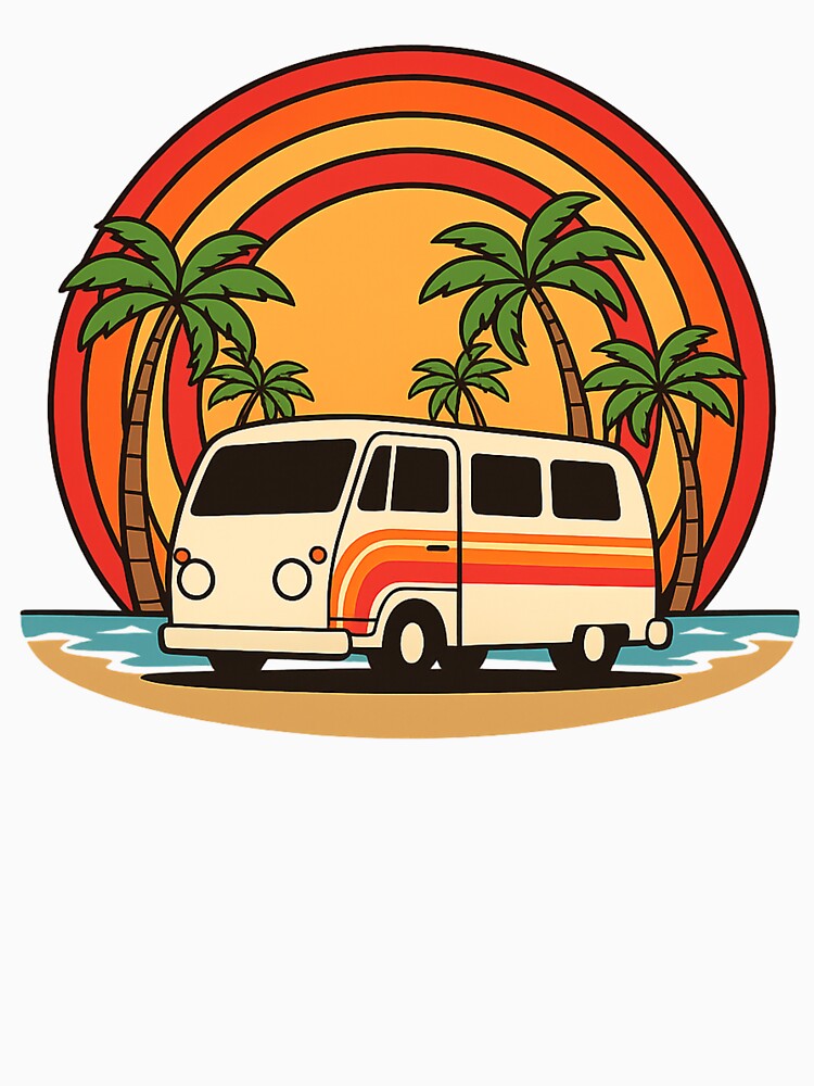 Retro Beach Camper Van Sunset ⭐ by AMNAXstyle