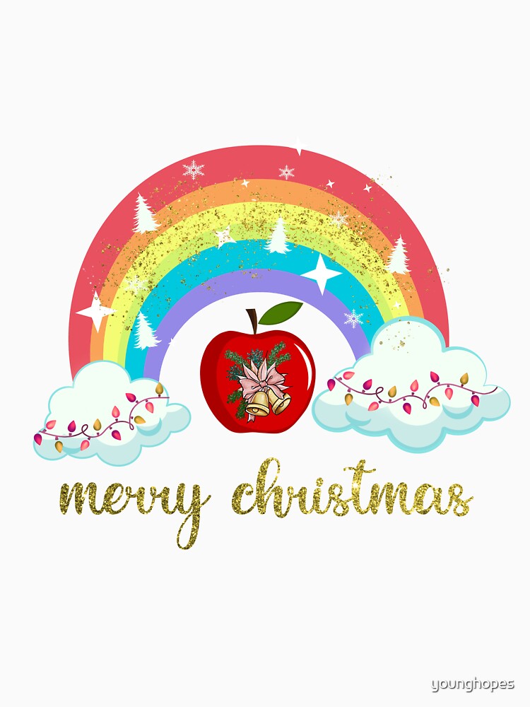 Rainbow Merry Christmas I Christmas Holiday Teacher by younghopes