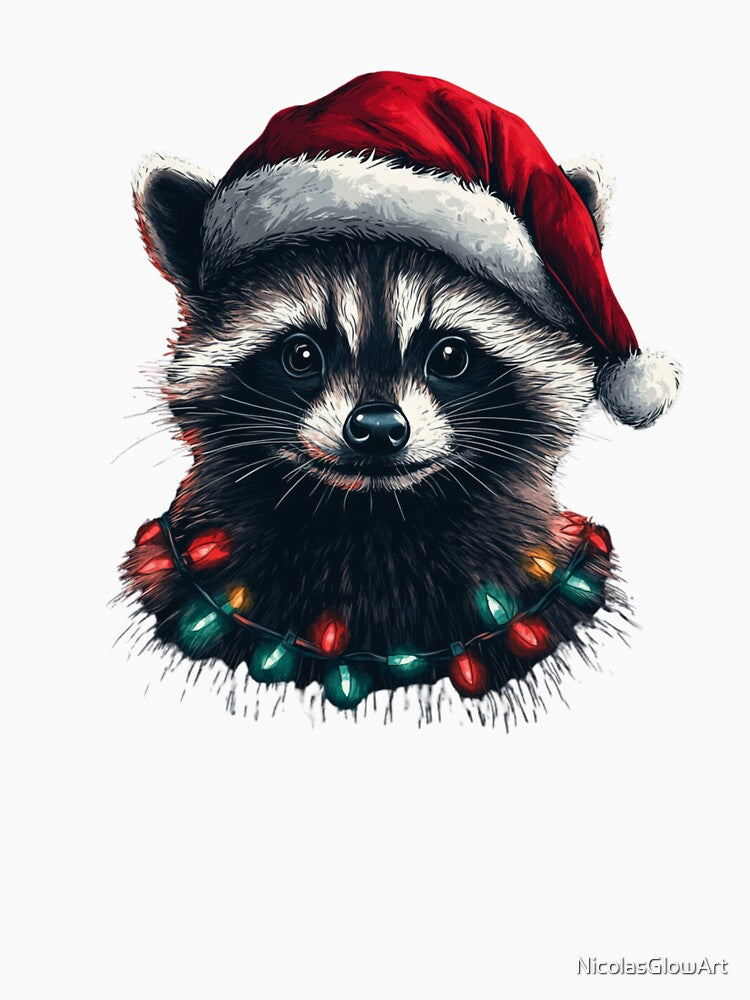 Christmas Raccoon Design by NicolasGlowArt