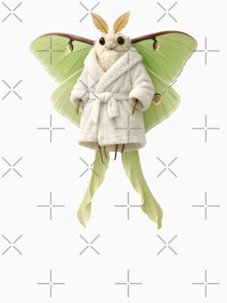Relaxing Bathrobe Luna Moth by Sillytoe