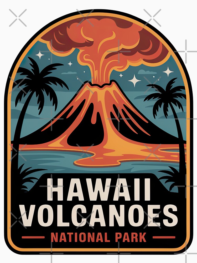 Hawaii Volcanoes National Park Vintage Travel Badge by Teelogic