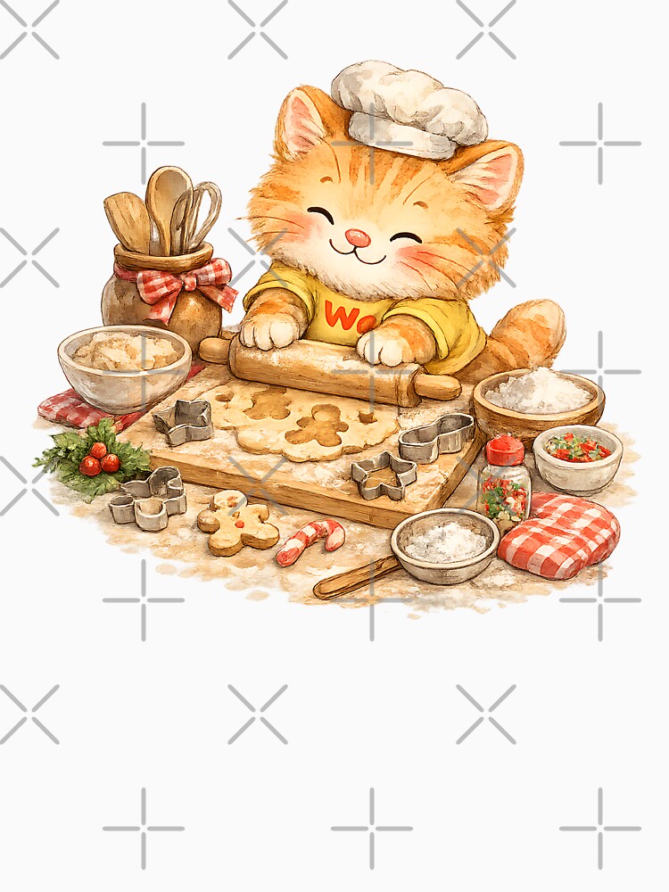 Orange Tabby Cat Christmas Cookie Baker by Wawa5656