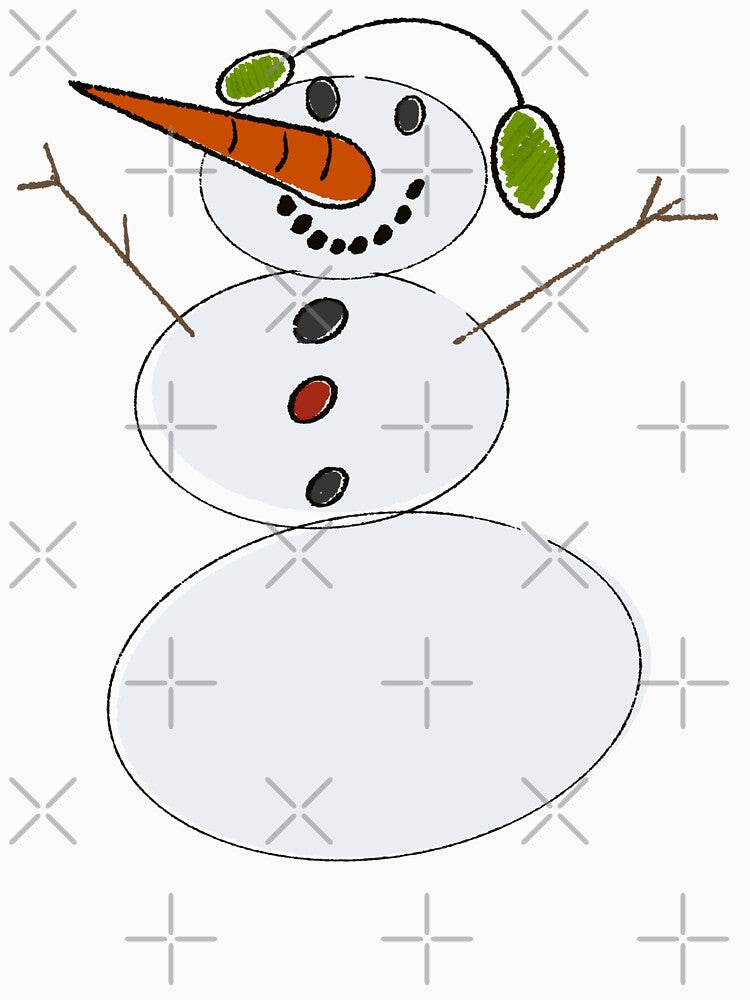Cute Cartoon Snowman with Earmuffs - Fun Winter Holiday Illustration by TheArtOfTreble