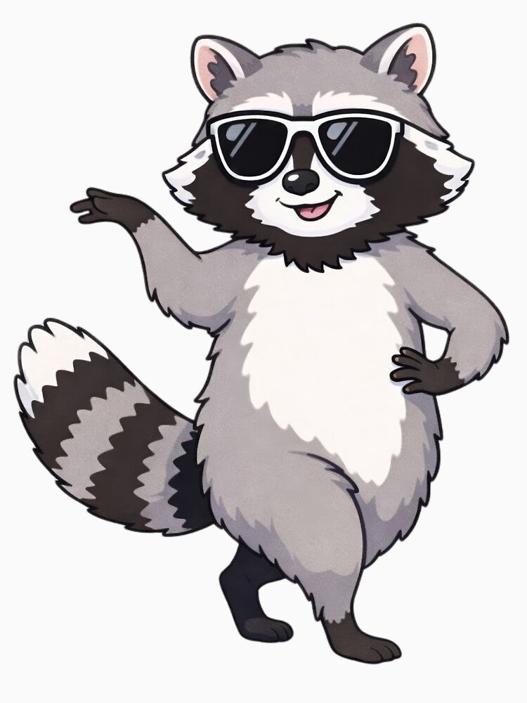 Cool Raccoon with Sunglasses – Funny Animal Art by Maryna_Reine