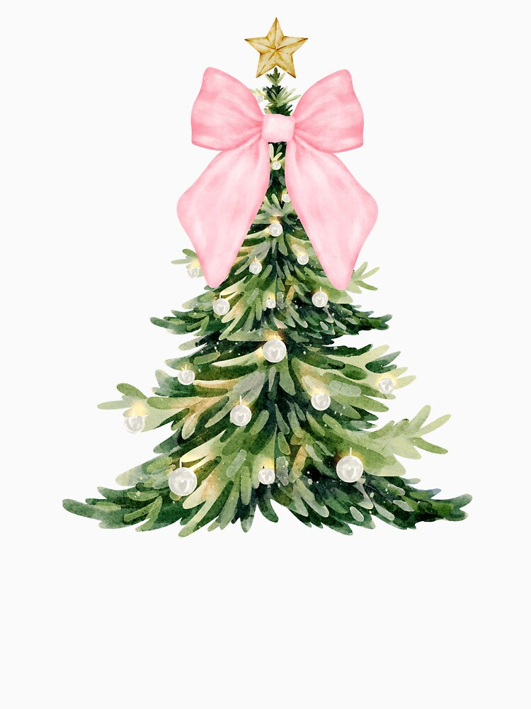 Charming Christmas Tree with Pretty Pink Coquette Bow by TheLoveShop