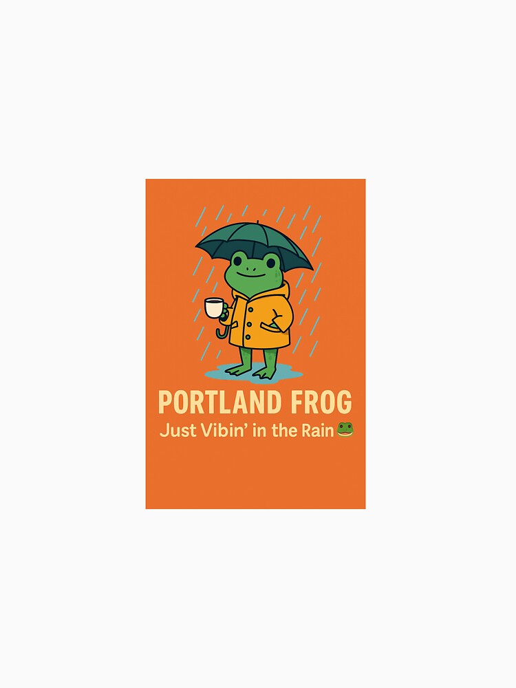 Portland Frog – Just Vibin’ in the Rain ☕??️ by LoaiArt