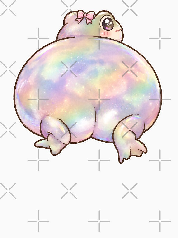Cute Holographic Frog Butt - Pastel Kawaii Frog with Bow by Neurospicy Trolls