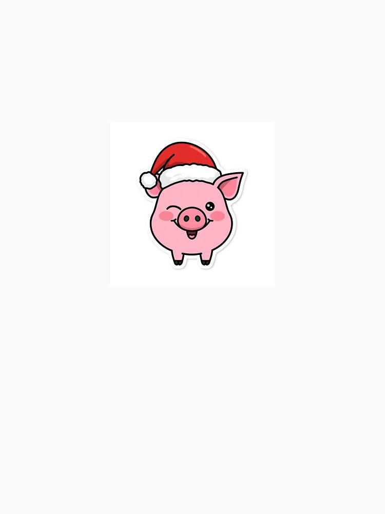 Cute Pink Pig with Santa Hat by mayatA-rt