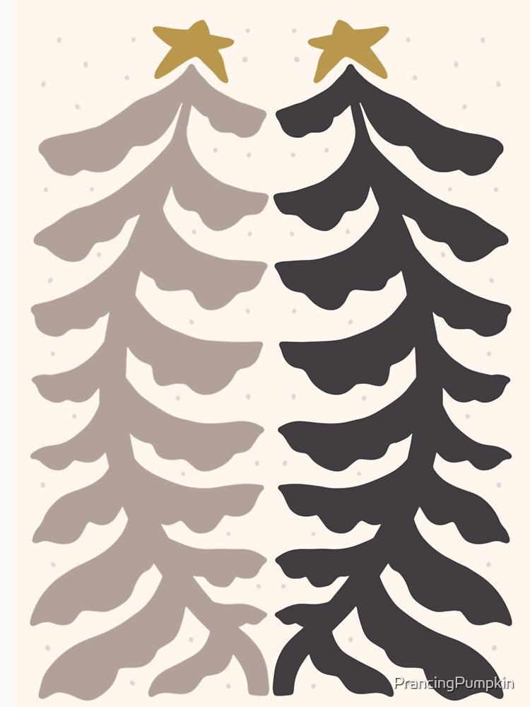 Abstract Christmas Trees with Gold Star Toppers by PrancingPumpkin