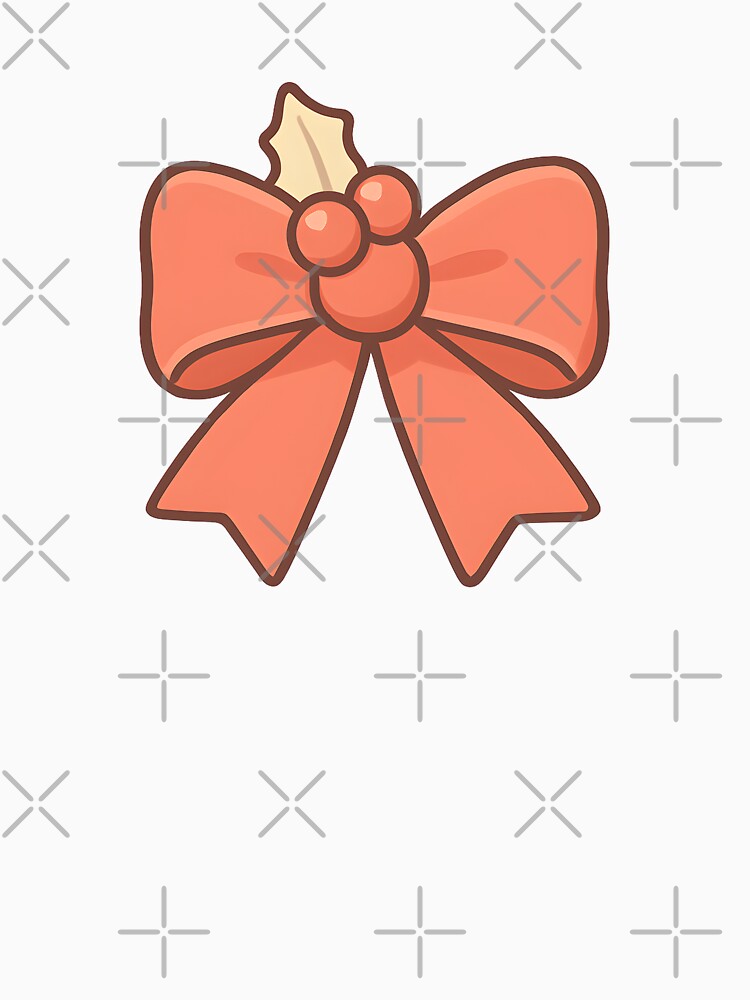 Cute Christmas Bow – Adorable Pastel Kawaii Holiday Ribbon by HUMORONCOTTON