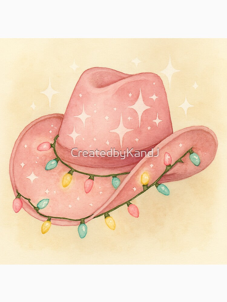 Pink Cowboy Hat Christmas Glam by CreatedbyKandJ