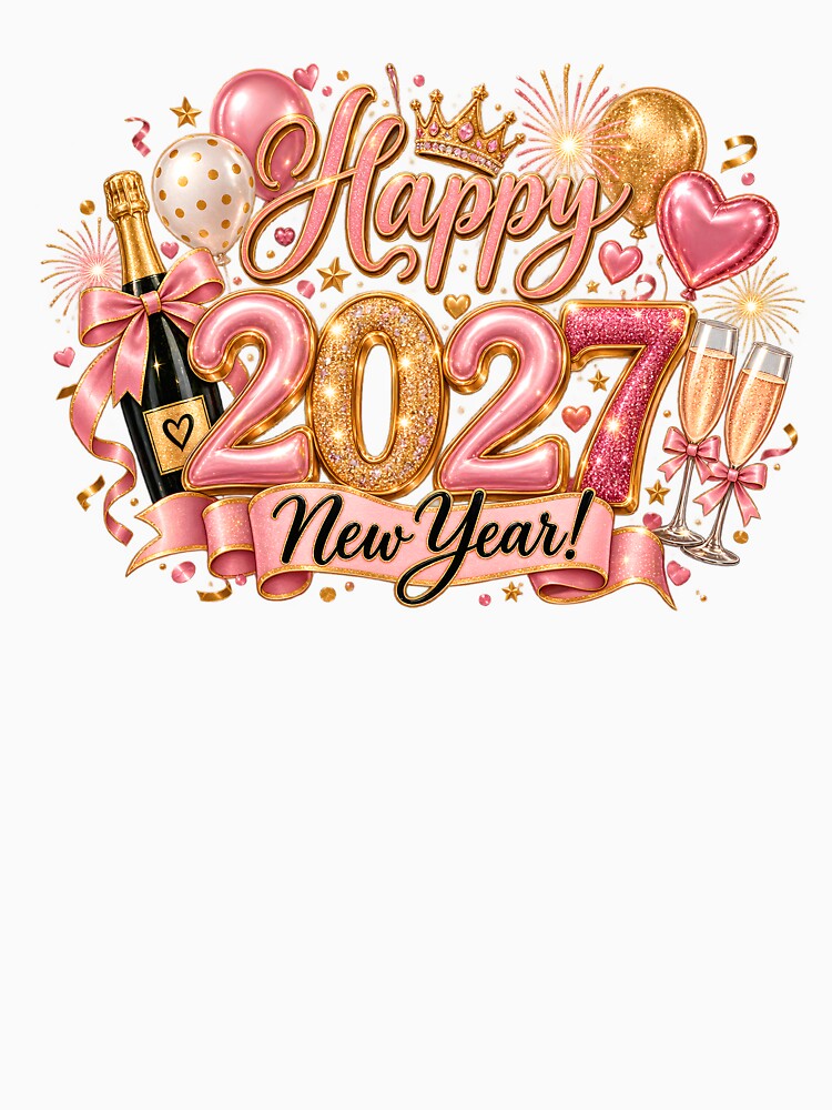 Pink & Gold Happy New Year 2027 by TinyWeird