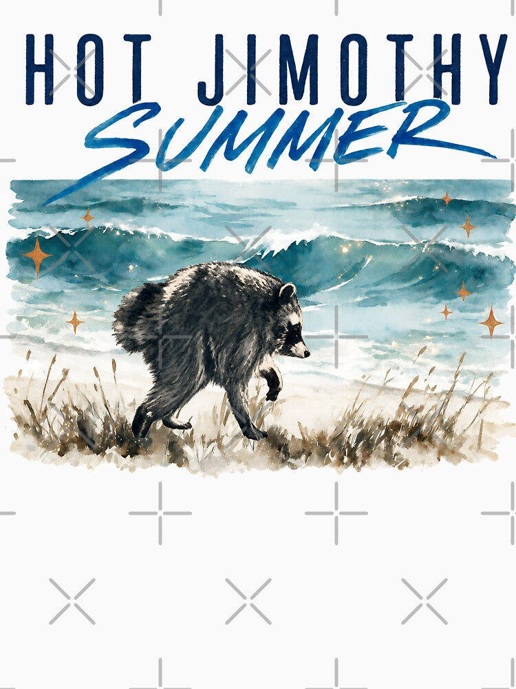 Jimothy Raccoon - Hot Jimothy Summer – Retro Beach Raccoon Ocean by JessArty ⭐⭐⭐⭐⭐