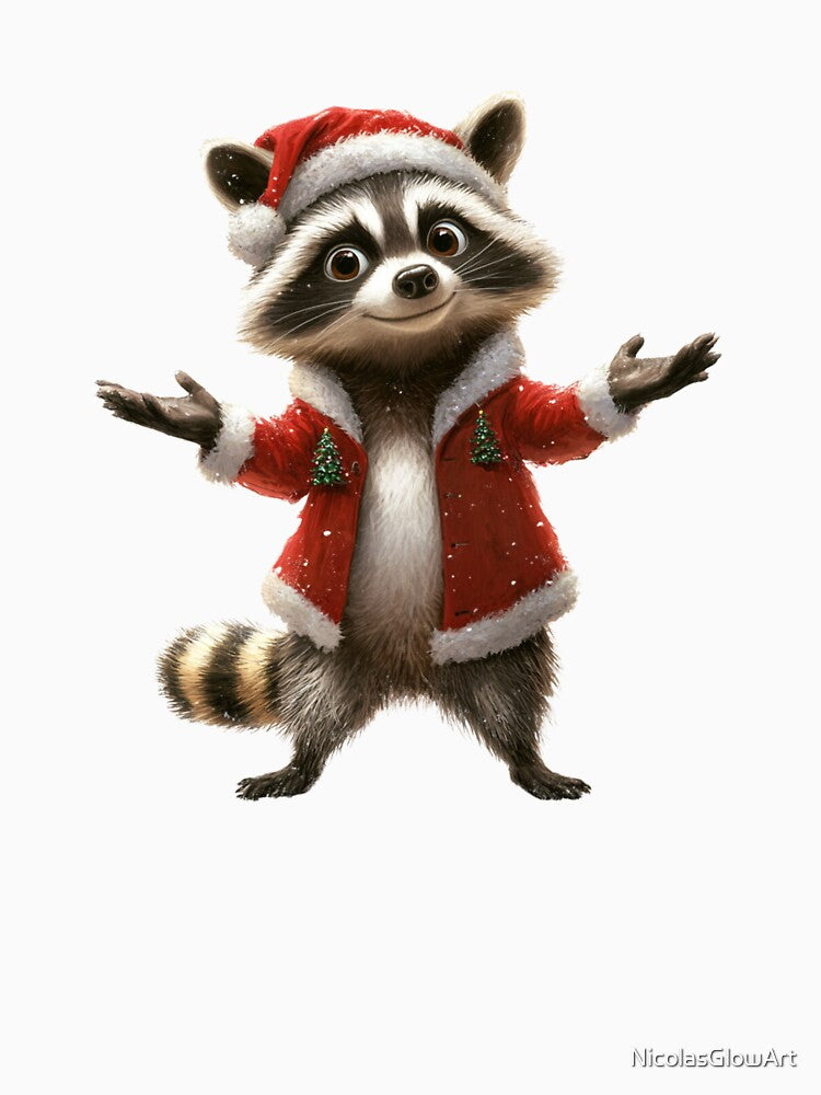 Raccoon Christmas Design by NicolasGlowArt