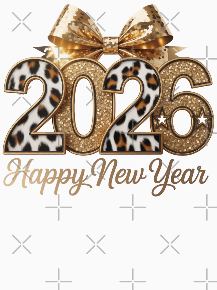Happy New Year Cute Gold Disco Ball 2026 Bow New Year's Eve Girls by ZACK ART