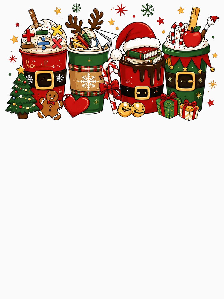 Teacher Christmas Coffee, Holiday Latte, Festive Teacher, Xmas Coffee Lover, Teacher Christmas Gift Idea by Quiajia