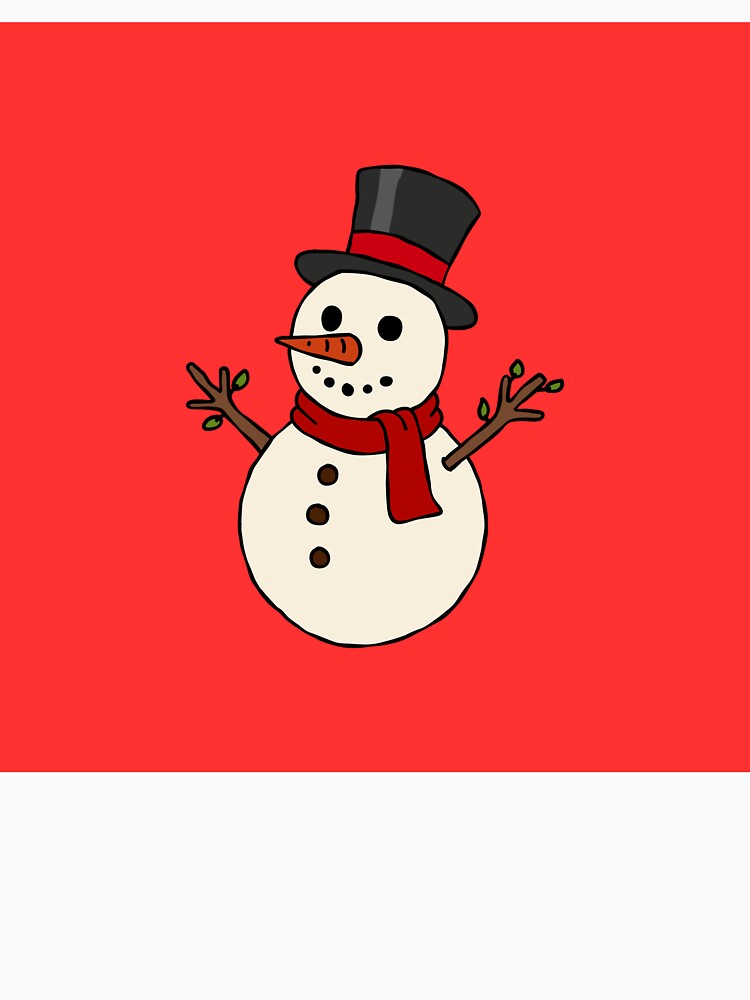 Cute Smiling Snowman Winter Illustration by PRFashions