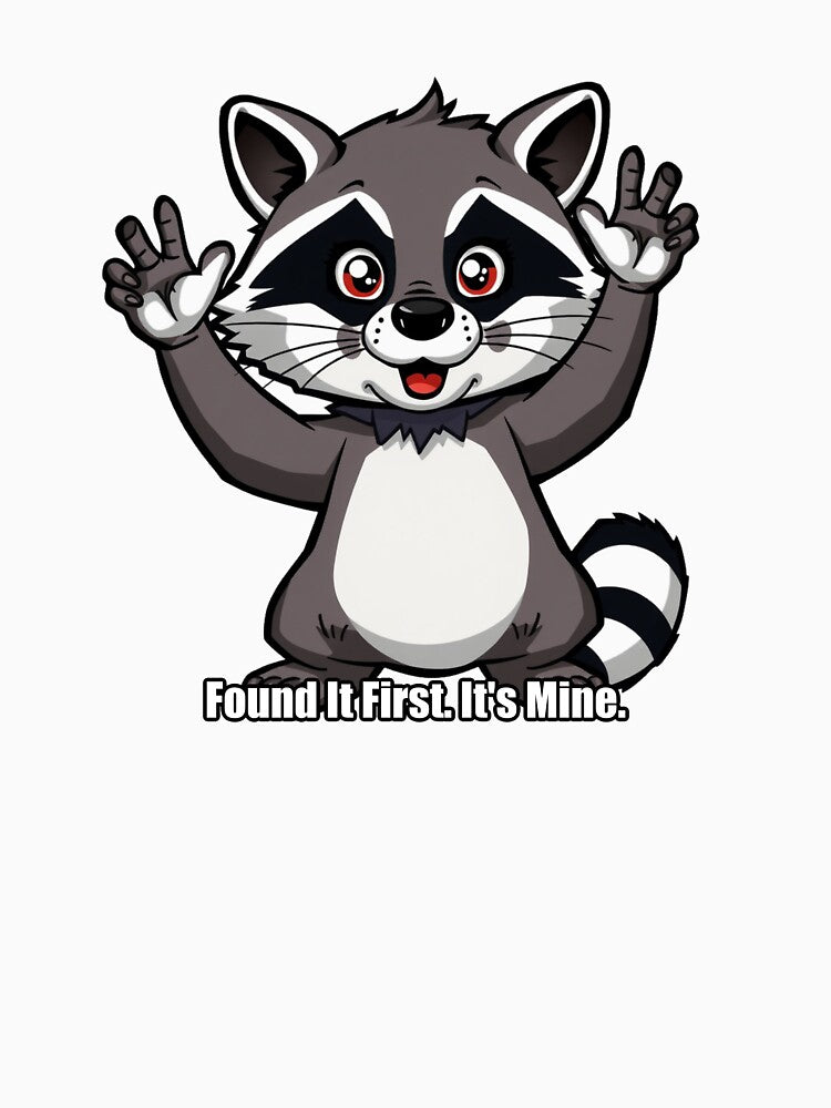 Raccoon - Found It First It's Mine - Funny Raccoon Gift by pawdrops