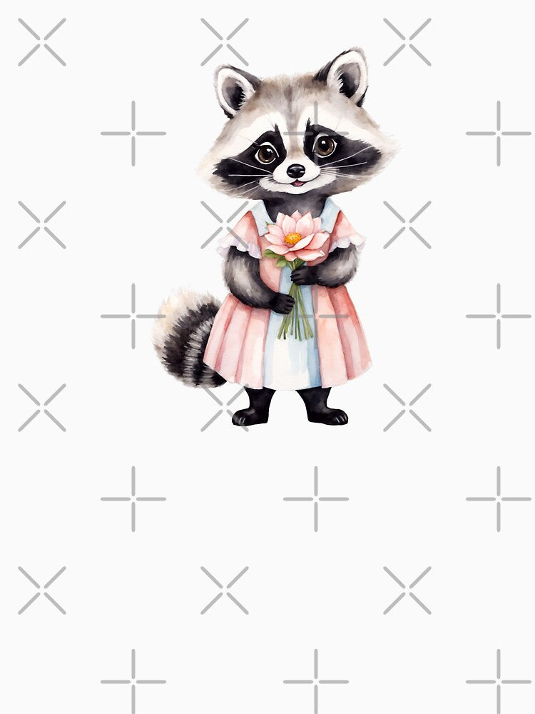 Vibrant Watercolor Raccoon by Victoria Riabov