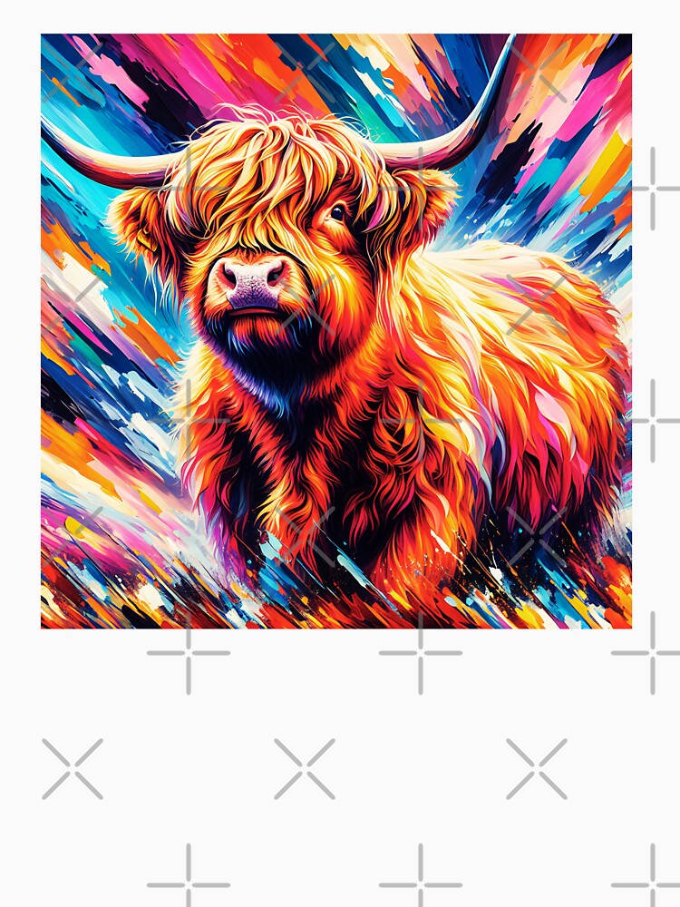 Colorful Highland Cow Acrylic Art by TheAnimalZ00