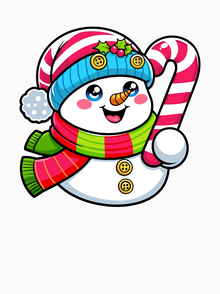 Christmas Snowman with Hat T-Shirt Design Sticker Christmas shirts by CreativeTomb