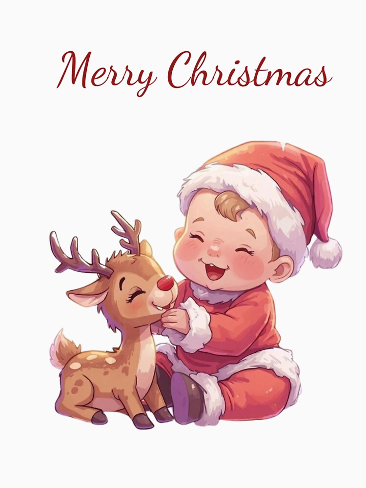 Baby Santa & baby Rudolph by Pastel & Neon art store