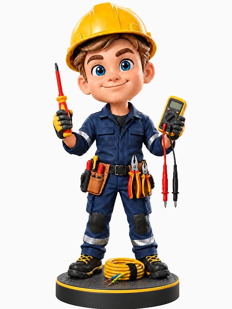 Electrician with Multimeter – Electrical Worker Gift by libanmax