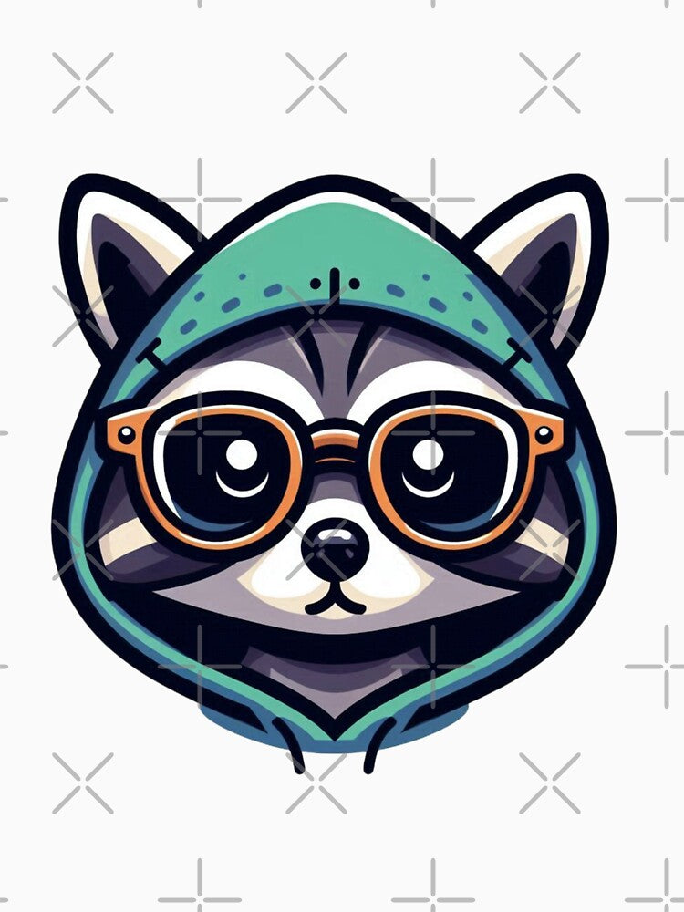 Adorable Hoodie Raccoon Cartoon Vector by Confuzz1ed