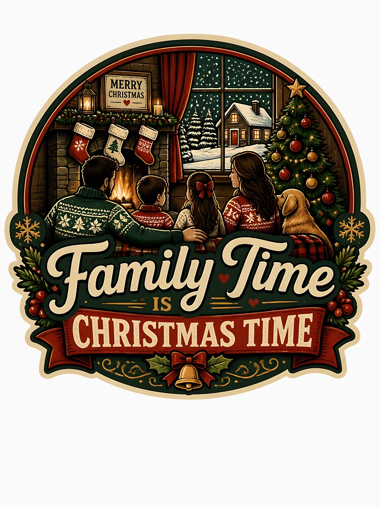 Family Time Is Christmas Time Christmas Family Holiday Gift by KristenosNehk