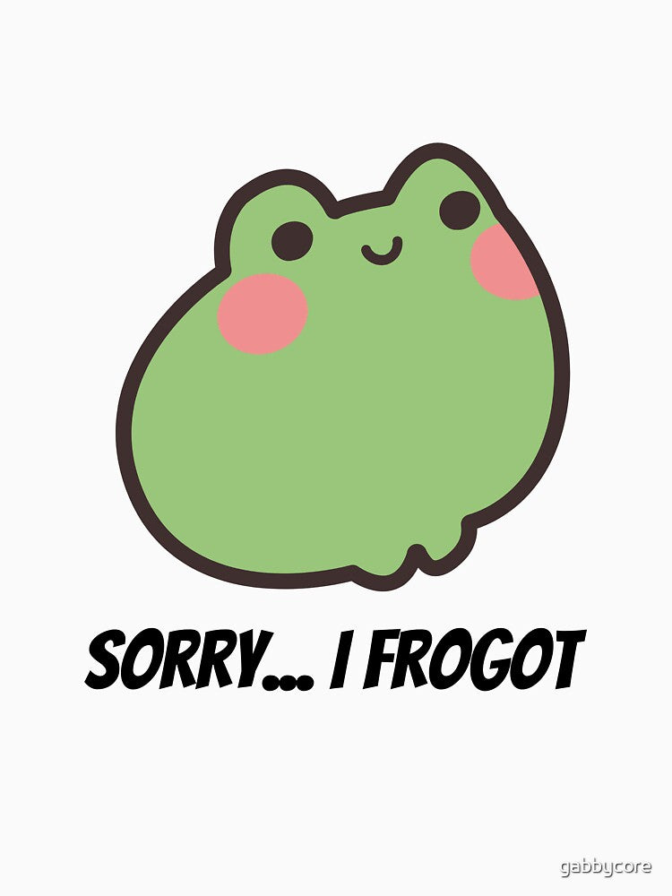 Sorry I Fro-got | Cute Kawaii Frog Sticker by gabbycore