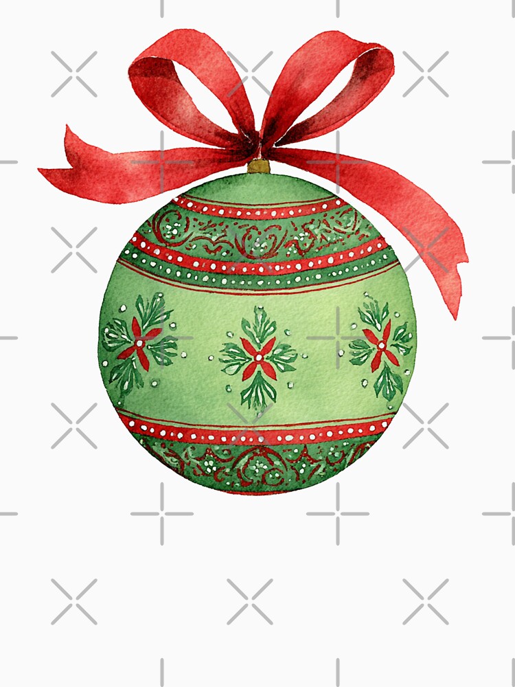 Red and green Christmas ornament with bow by MendaciousMina