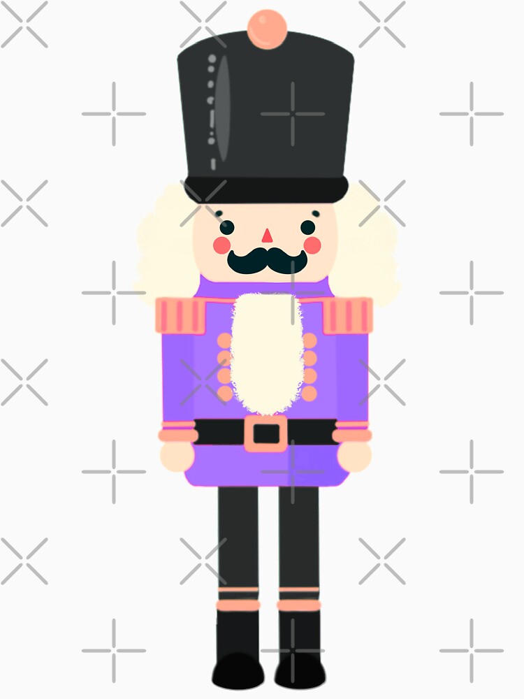 Purple and Black Christmas Nutcracker Toy Soldier Graphic Art - White Background by Star-Fragment